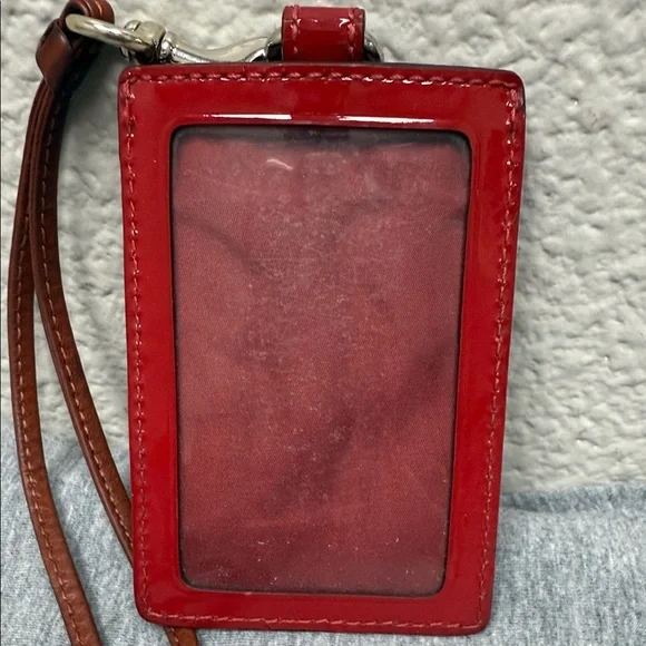 Rare Vintage Coach Red Patent Lanyard with Monkey Design - Picture 5 of 10